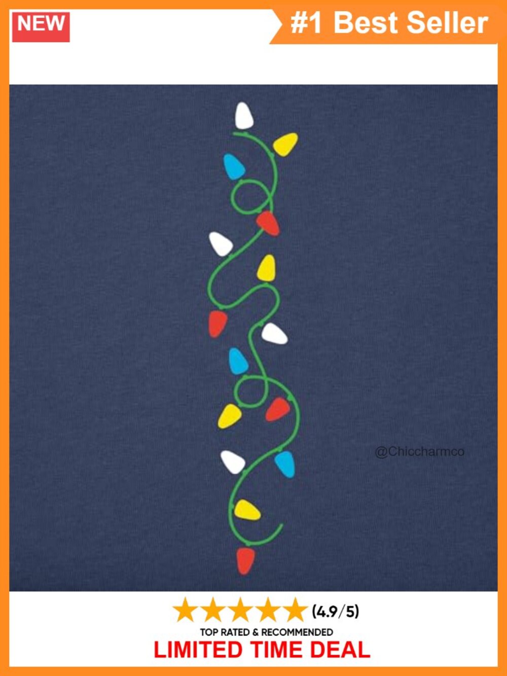 Long Sleeve Cotton Graphic Tee Crew Neck Pullover Casual Christmas T-Shirt - Picture 2 of 6